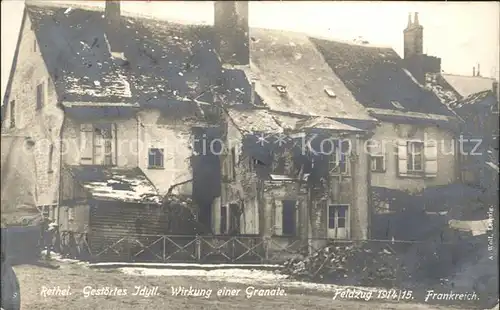 AK / Ansichtskarte Rethel Ardennes Zerstoertes Idyll Wirkung einer Granate WK1 / Rethel /Arrond. de Rethel