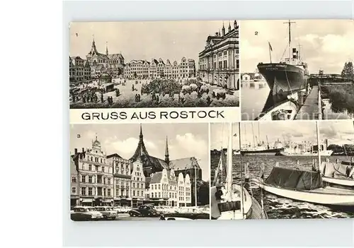 AK / Ansichtskarte Rostock Mecklenburg Vorpommern Kulturhistorisches Museum Neuer Markt Pionierschiff Voerwaerts Hafen Kat. Rostock