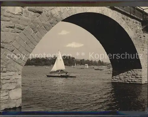 AK / Ansichtskarte Malter Talsperre Stausee Wassersport Bruecke Kat. Dippoldiswalde