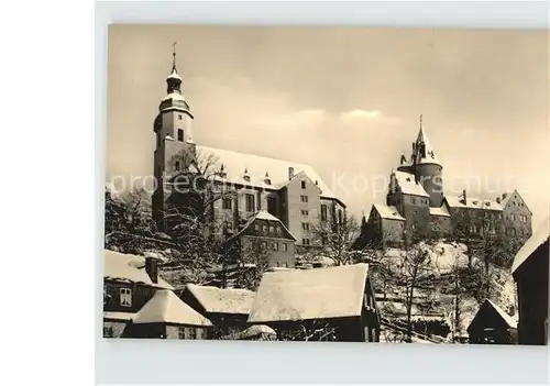 AK / Ansichtskarte Schwarzenberg Erzgebirge Schloss und Kirche Kat. Schwarzenberg