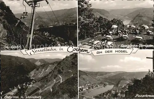 AK / Ansichtskarte Cochem Mosel Sesselbahn Terrassen Enderttal Winneburg Weinberge Pinnerkreuz Kat. Cochem