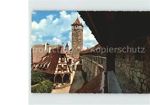 AK / Ansichtskarte Rothenburg Tauber Wehrgang mit alter Schmiede Kat. Rothenburg ob der Tauber