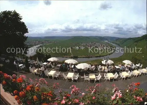 AK / Ansichtskarte Leiwen Trier Saarburg Hotel Zummethof Restaurant Gartenterrasse mit Rundblick Kat. Leiwen