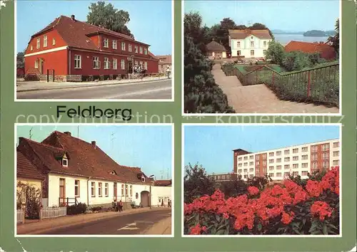 AK / Ansichtskarte Feldberg Mecklenburg Rathaus FDGB Erholungsheim Freundschaft Apotheke Kat. Feldberger Seenlandschaft