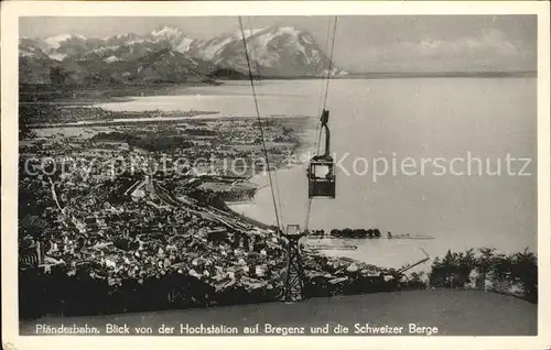 AK / Ansichtskarte Bregenz Vorarlberg Pfaenderbahn See Berge Kat. Bregenz