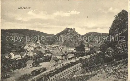 AK / Ansichtskarte Altenahr Panorma Blick zur Burgruine Burg Are Eisenbahn Kat. Altenahr