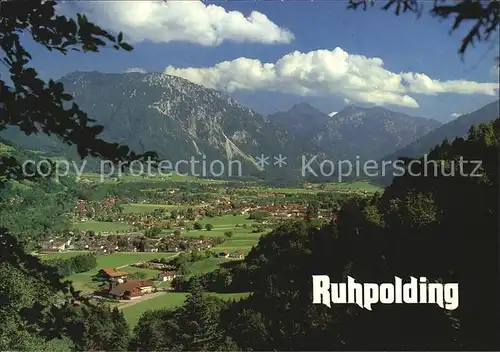 AK / Ansichtskarte Ruhpolding Panorama Blick um Rauschberg Sonntagshorn Reiffelberge Chiemgauer Alpen Kat. Ruhpolding