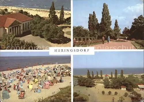 AK / Ansichtskarte Heringsdorf Ostseebad Usedom Kulturhaus Kurpromenade Strand Musikpavillon Kat. Heringsdorf