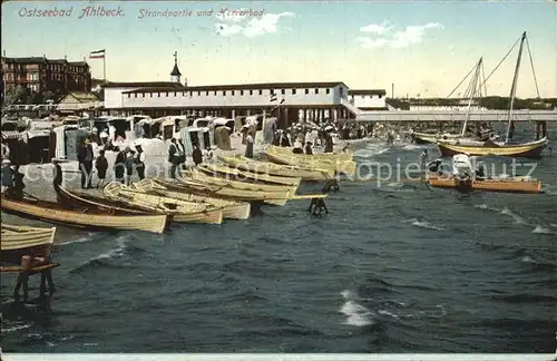 AK / Ansichtskarte Ahlbeck Ostseebad Strandpartie und Herrenbad Kat. Heringsdorf Insel Usedom