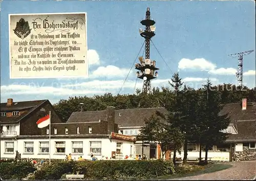 AK / Ansichtskarte Hoherodskopf Restaurant Gaststaette Sendeturm Geschichte Kat. Schotten