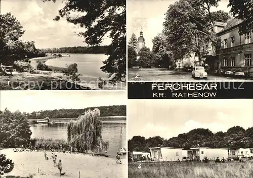 AK / Ansichtskarte Ferchesar Hohennauer See Gasthaus Perle des Havellandes Bungalowsiedlung Dranseeschlucht Kat. Stechow Ferchesar