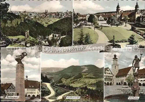 AK / Ansichtskarte Freudenstadt Panorama Marktplatz Mahnmal Hochstrasse Rathaus Kat. Freudenstadt