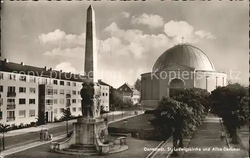 AK / Ansichtskarte Darmstadt St Ludwigskirche und Alice Denkmal Kat. Darmstadt