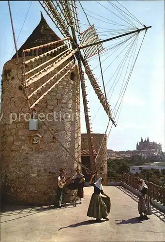 AK / Ansichtskarte Palma de Mallorca Molino del Jonquet Serie II Num 3282 Windmuehle Folklore Tanz Musik Kat. Palma de Mallorca