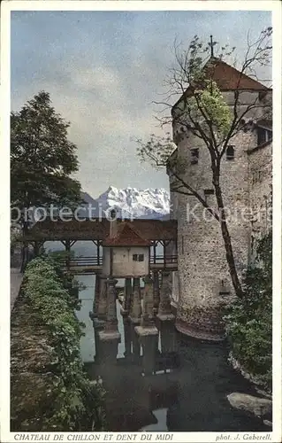 AK / Ansichtskarte Foto Gaberell J. Nr. 6576 Chateau de Chillon Dent du Midi Kat. Fotografie