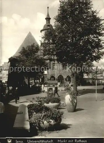 AK / Ansichtskarte Jena Thueringen Markt mit Rathaus Universitaetsstadt