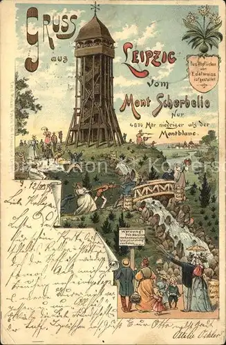 AK / Ansichtskarte Leipzig Aussichtsturm Mont Scherbelino Litho Kat. Leipzig