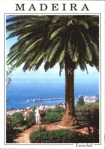 AK / Ansichtskarte Funchal Palme Meerblick Goldener Preis Europaeischer Wettbewerb fuer Staedte in Gruen und Blumen Kat. Funchal