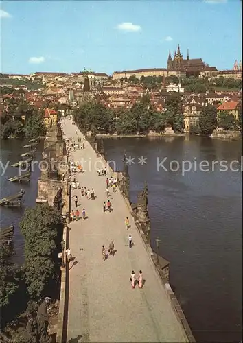 AK / Ansichtskarte Praha Prahy Prague Bruecke mit Burg Kat. Praha