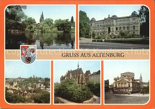 AK / Ansichtskarte Altenburg Thueringen Kleiner Teich Lindenau Museum Schlosskirche Theater Kat. Altenburg