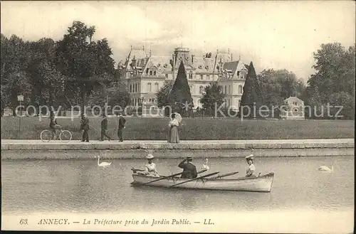 AK / Ansichtskarte Annecy Haute Savoie La Prefecture prise du Jardin Public Bateau Kat. Annecy