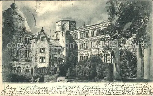 AK / Ansichtskarte Heidelberg Neckar Schlosshof im Mondschein Kat. Heidelberg