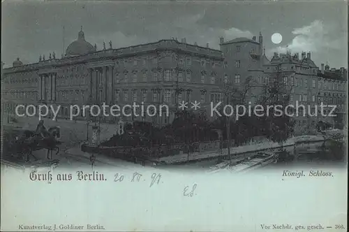 AK / Ansichtskarte Berlin Koenigliches Schloss Denkmal im Mondschein Kat. Berlin