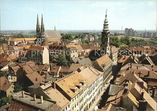 AK / Ansichtskarte Goerlitz Sachsen Stadtbild mit Peterskirche und Rathaus Kat. Goerlitz