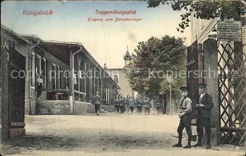 AK / Ansichtskarte Koenigsbrueck Truppenuebungsplatz Barackenlager Kat. Koenigsbrueck