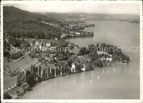 AK / Ansichtskarte Steckborn Untersee Hotel Restaurant Glarisegg Bodensee Fliegeraufnahme