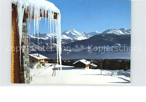 AK / Ansichtskarte Crans Montana Blick zum Weisshorn Kat. Crans Montana