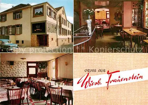 AK / Ansichtskarte Frauenstein Wiesbaden Gasthaus Pension Zur Krone Gastraum Theke Kat. Wiesbaden