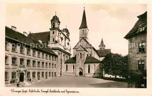 AK / Ansichtskarte Ellwangen Jagst Stiftskirche Stadtkirche Gymnasium Kat. Ellwangen (Jagst)