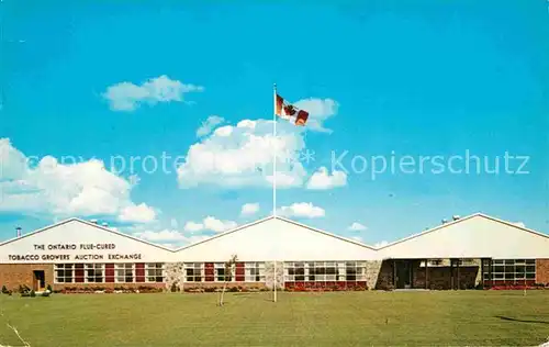 AK / Ansichtskarte Delhi Ontario Tobacco Growers Auction Exchange Canadian Flag Kat. 