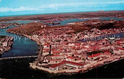 AK / Ansichtskarte Curacao Niederlaendische Antillen Harbor entrance with Hotel Curacao Intercontinental aerial view Kat. Niederlaendische Antillen