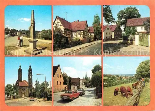 AK / Ansichtskarte Dresden Postmeilensaeule Motel Dresden Mockritz Alt Gostritz Strehlen Kirche Alt Leubnitz Heiliger Born Kat. Dresden Elbe