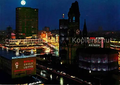 AK / Ansichtskarte Berlin Europa Center Tauentzienstrasse Kaiser Wilhelm Gedaechtniskirche Nachtaufnahme Kat. Berlin