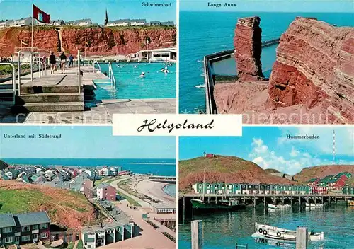 AK / Ansichtskarte Helgoland Schwimmbad Lange Anne Unterland Suedstrand Hummerbuden Kat. Helgoland