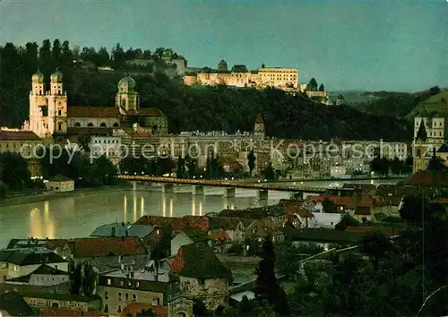 AK / Ansichtskarte Passau Inn Bruecke Dom Oberhaus Nachtaufnahme Kat. Passau