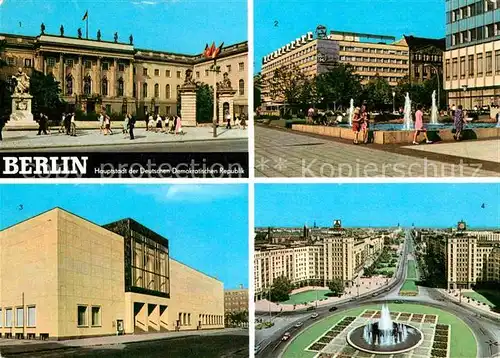 AK / Ansichtskarte Berlin Humboldt Universitaet Interhotel Unter den Linden Komische Oper Strausberger Platz Karl Marx Allee Kat. Berlin