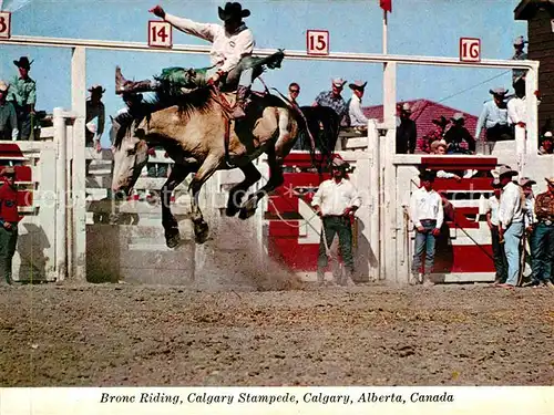 AK / Ansichtskarte Pferdesport Pferderennen Reitsport Bronc Riding Calgary Stampede Canada  Kat. Sport