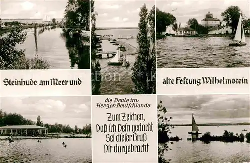 AK / Ansichtskarte Steinhude Steinhuder Meer Festung Wilhelmstein Segeln Poesie Kat. Wunstorf