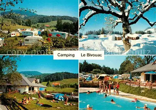 AK / Ansichtskarte Les Paccots Camping Caravaning Le Bivouac Swimming Pool Winterpanorama Kat. Les Paccots