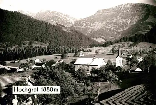 AK / Ansichtskarte Steibis Bergdorf mit Hochgrat Allgaeuer Alpen Kat. Oberstaufen