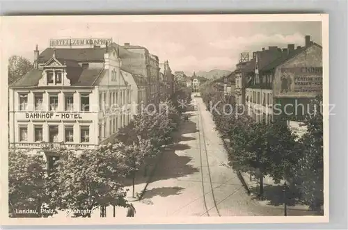 AK / Ansichtskarte Landau Pfalz Ostbahnstrasse Bahnhofshotel Hotel zum Kronprinz Kat. Landau in der Pfalz