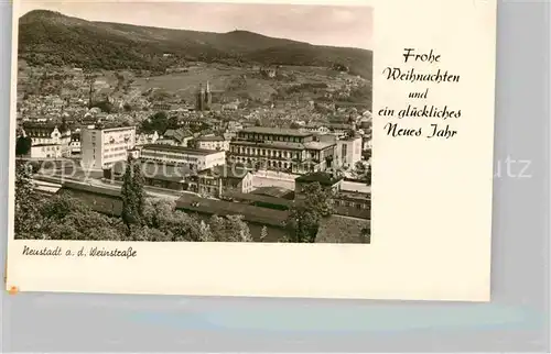 AK / Ansichtskarte Neustadt Weinstrasse Panorama Blick ueber die Stadt Neujahrskarte Kat. Neustadt an der Weinstr.