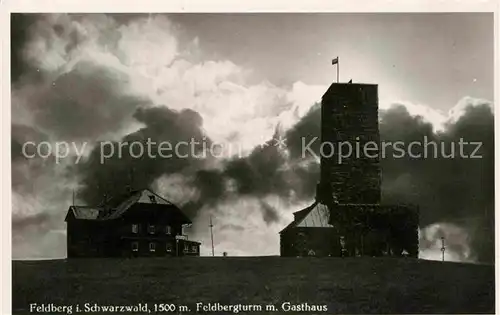 AK / Ansichtskarte Feldberg Schwarzwald Feldbergturm mit Gasthaus Kat. Feldberg (Schwarzwald)