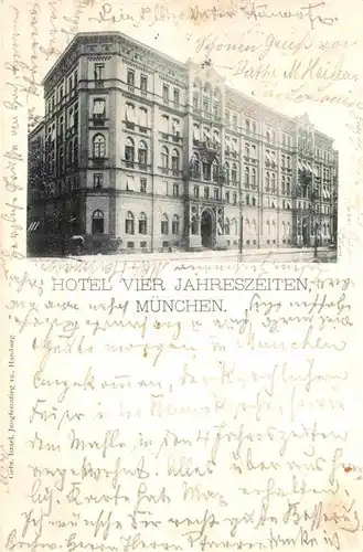 AK / Ansichtskarte Muenchen Hotel Vier Jahreszeiten Kat. Muenchen