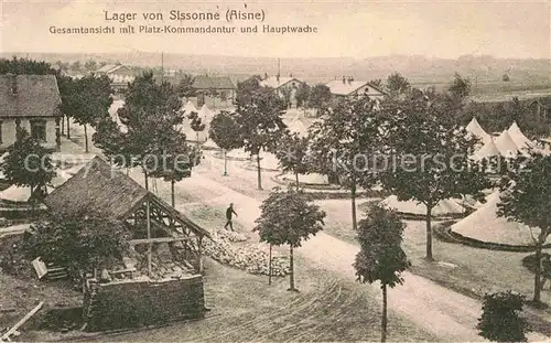 AK / Ansichtskarte Sissonne Aisne Platz Kommandantur und Hauptwache Lager Kat. Sissonne