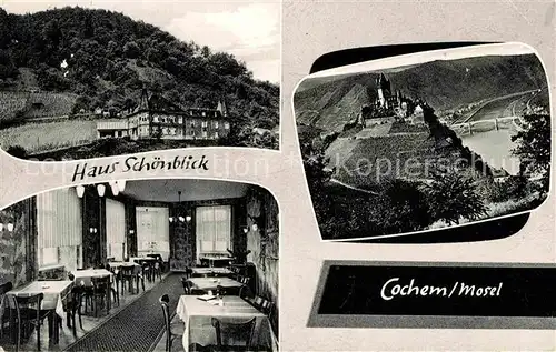 AK / Ansichtskarte Cochem Mosel Haus Schoenblick Burg Speiseraum Kat. Cochem